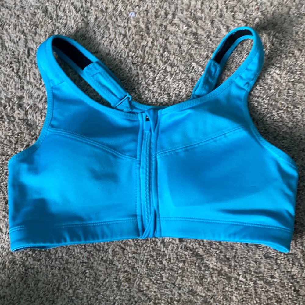 Blue sports bra